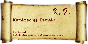 Karácsony István névjegykártya