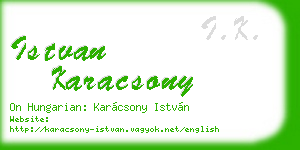istvan karacsony business card
