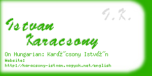 istvan karacsony business card